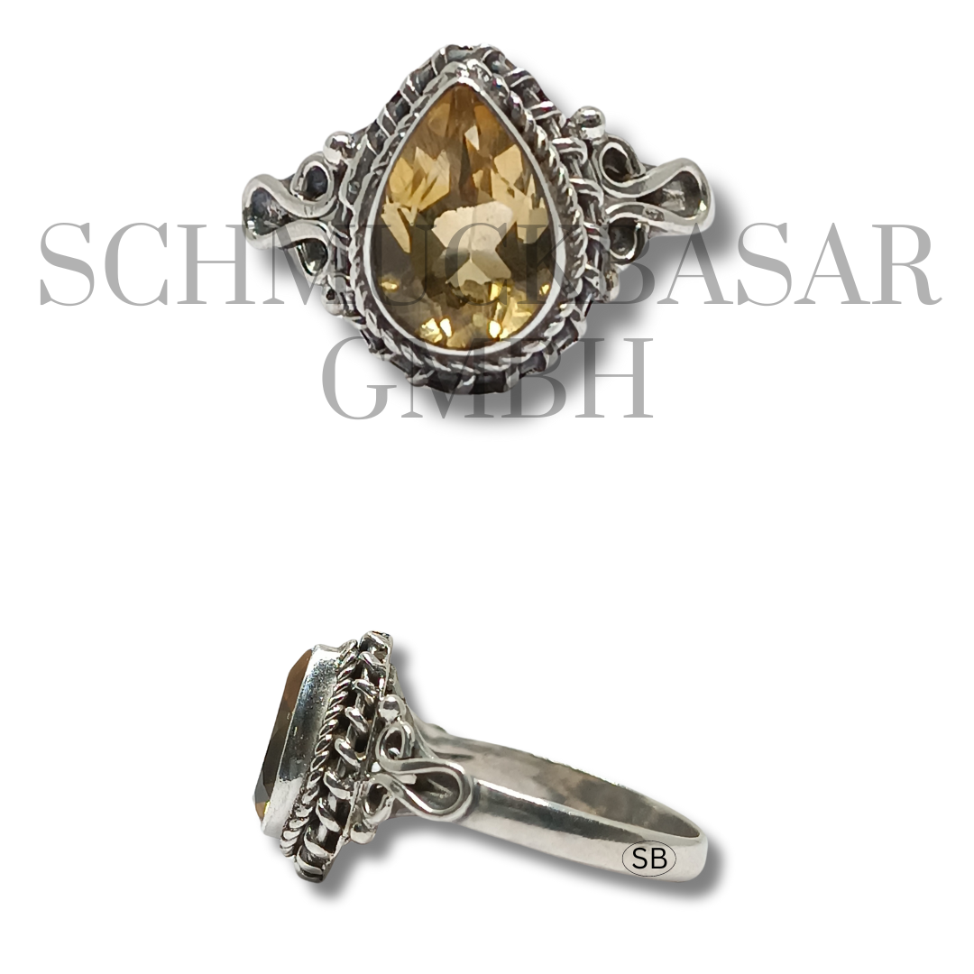 SILVER CITRINE STONE RINGS
