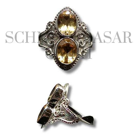 SILVER CITRINE STONE RINGS