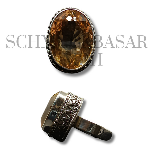 SILVER CITRINE STONE RINGS