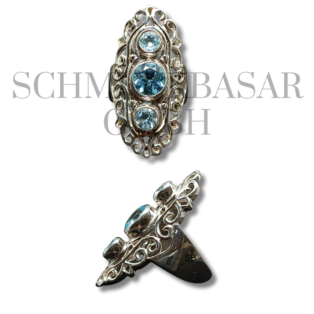 SILVER BLUE TOPAZ STONE RINGS