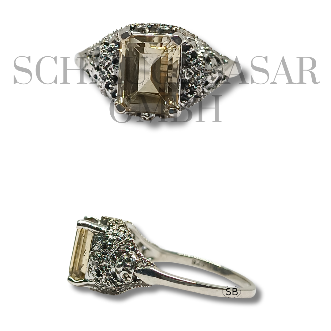 SILVER CITRINE STONE RINGS