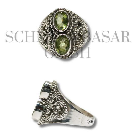 SILVER PERIDOT STONE RINGS