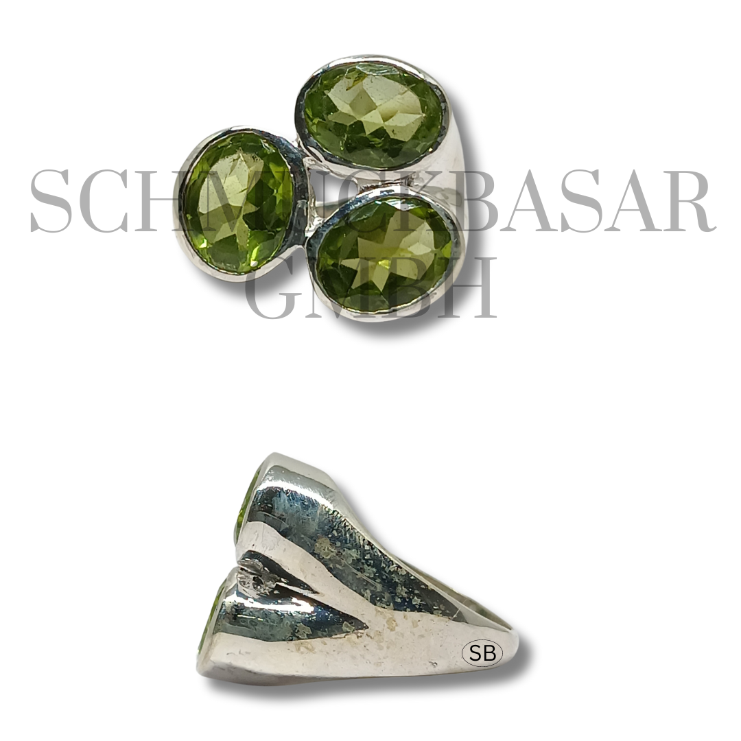 SILVER PERIDOT STONE RINGS