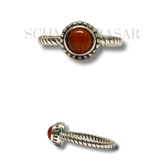 SILVER CARNELIAN STONE RINGS