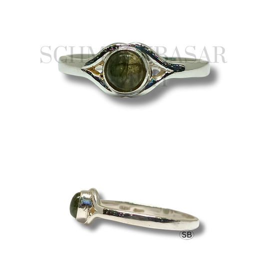 SILVER LABRADORITE STONE RINGS