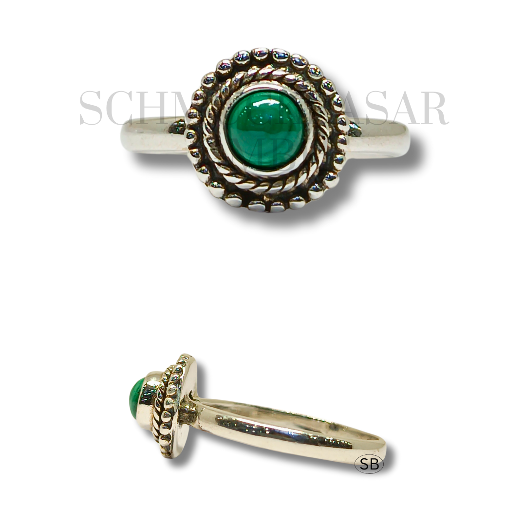 SILVER MALACHITE STONE RINGS
