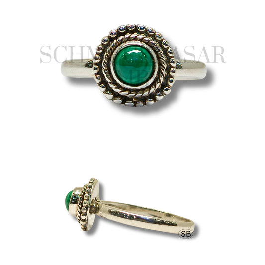 SILVER MALACHITE STONE RINGS