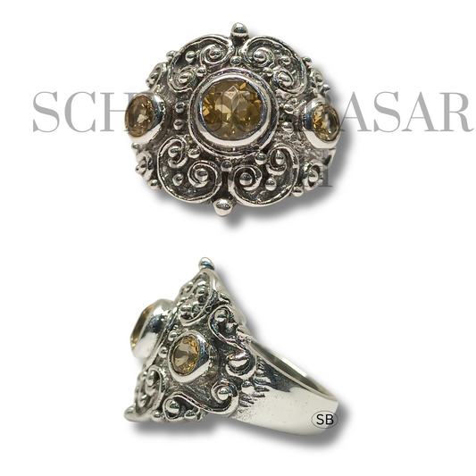 SILVER CITRINE STONE RINGS