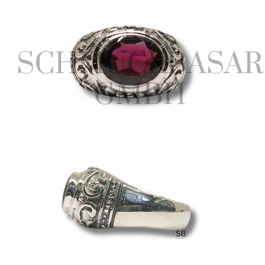 SILVER GARNET STONE RINGS