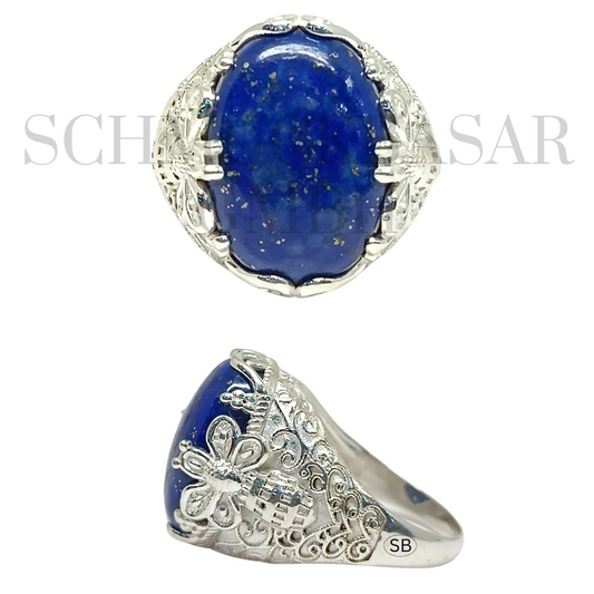 SILVER LAPIS LAZULI STONE RINGS