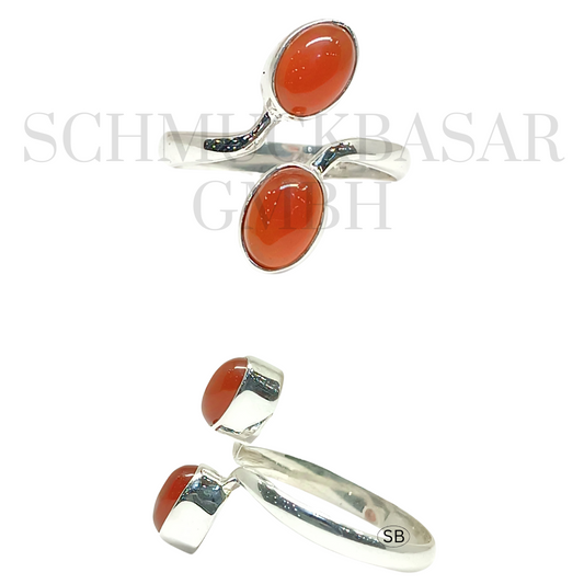 SILVER CARNELIAN STONE RINGS