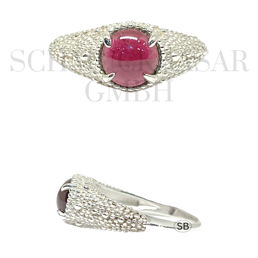 SILVER GARNET STONE RINGS