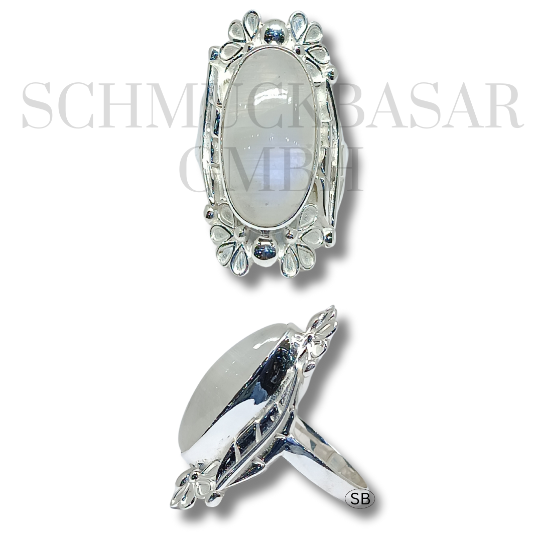 SILVER R.MOONSTONE STONE RINGS