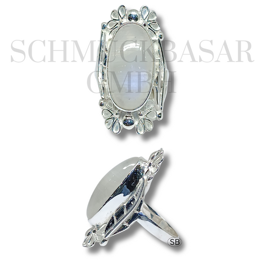 SILVER R.MOONSTONE STONE RINGS