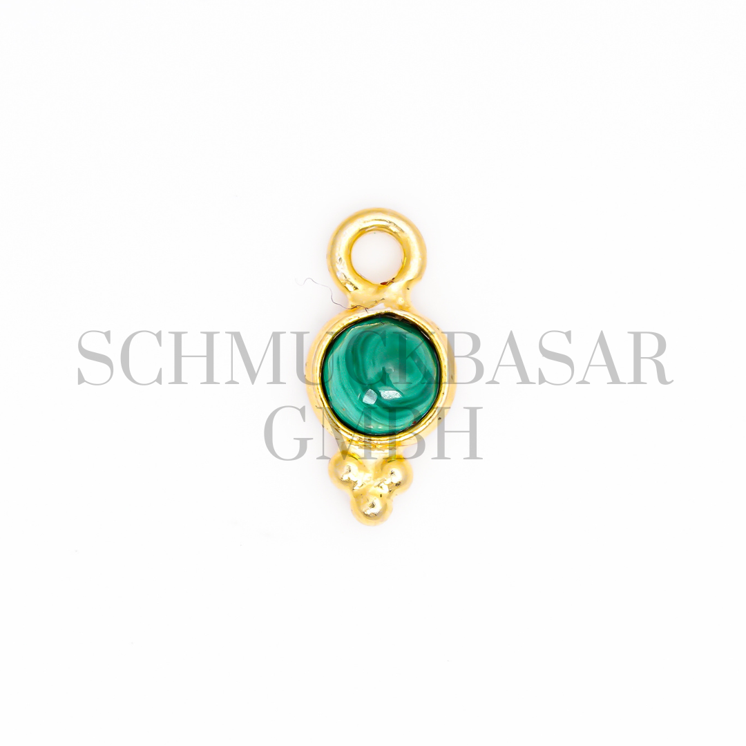 4 MM  MALACHITE BEZEL CONNECTOR