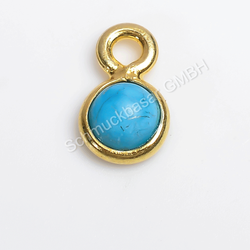 4 MM  TURQUOISE BEZEL CONNECTOR