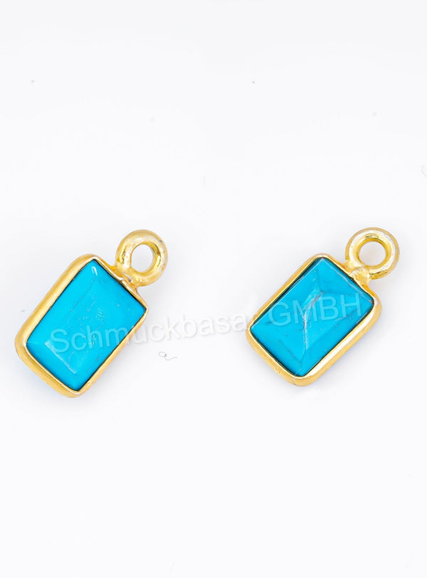 5 x 7 MM TURQUOISE BEZEL CONNECTOR