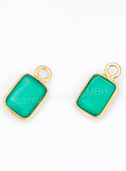 5 x 7 MM GREEN ONYX BEZEL CONNECTOR