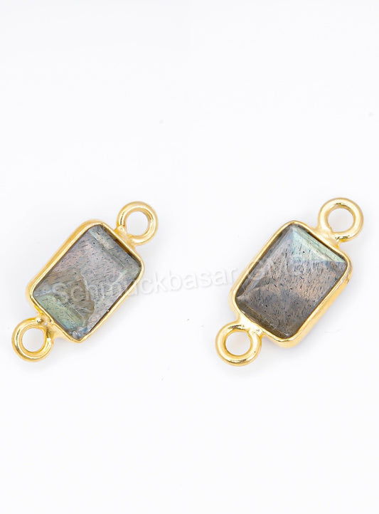 5 x 7 MM LABRADORITE BEZEL CONNECTOR