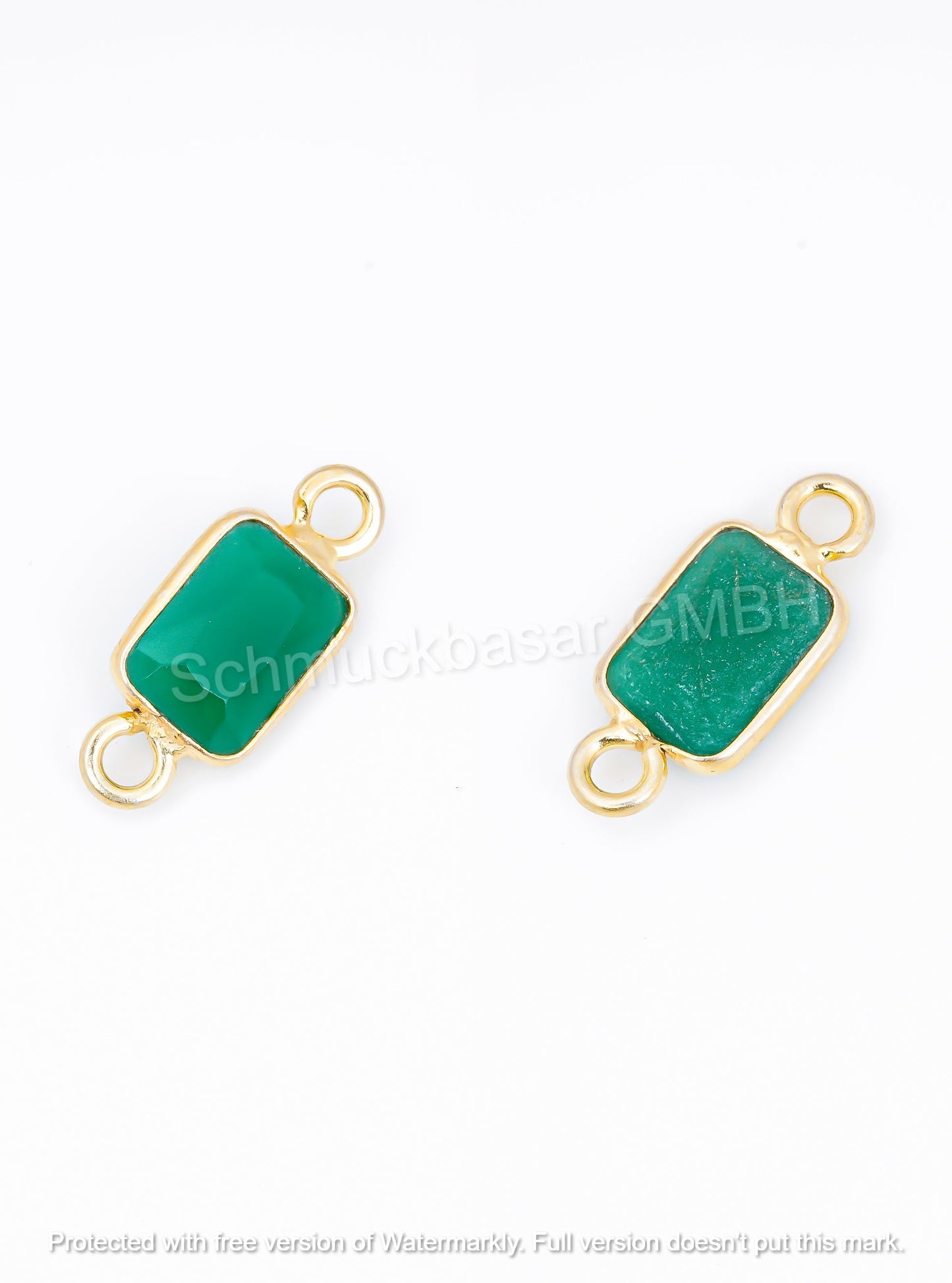 5 x 7 MM EMRALD BEZEL CONNECTOR