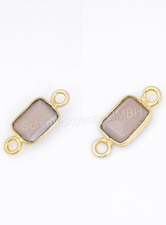 5 x 7 MM GREY CHALCEDONY BEZEL CONNECTOR