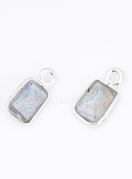 5 x 7 MM LABRADORITE BEZEL CONNECTOR