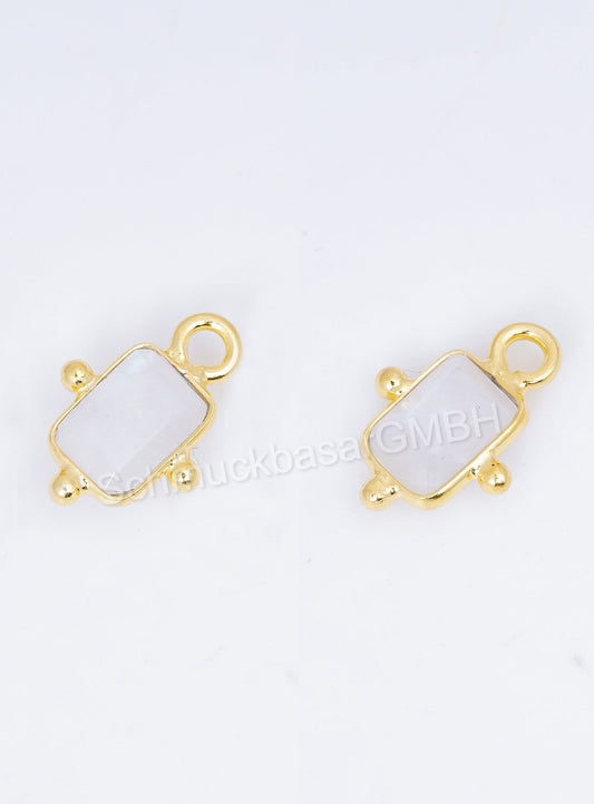 5 x 7 MM AMAZONITE BEZEL CONNECTOR