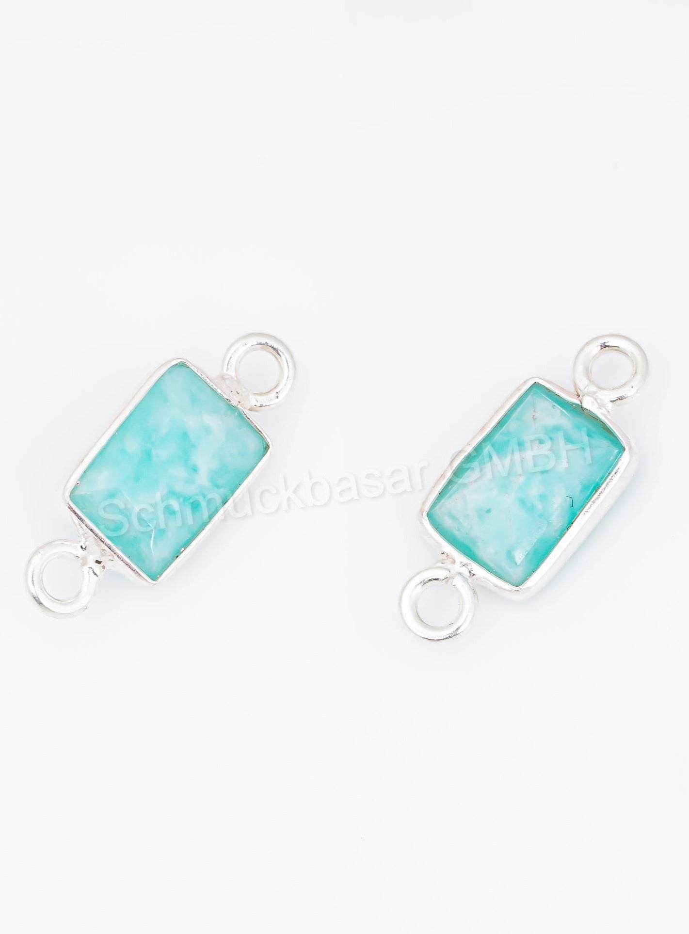 5 x 7 MM AMAZONITE BEZEL CONNECTOR