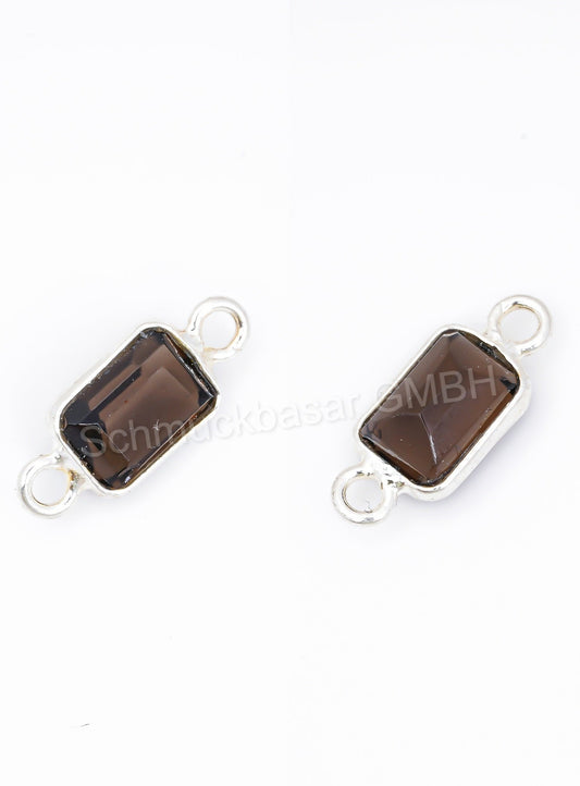 5 x 7 MM SMOKEY QUARTZ BEZEL CONNECTOR