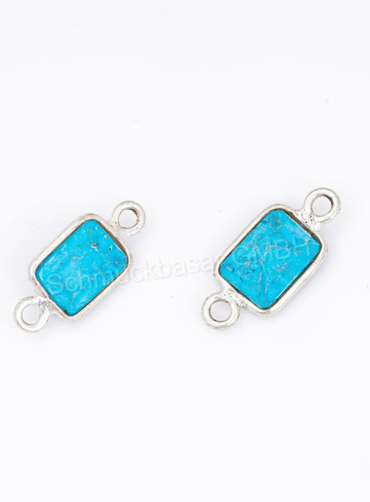 5 x 7 MM TURQUOISE BEZEL CONNECTOR