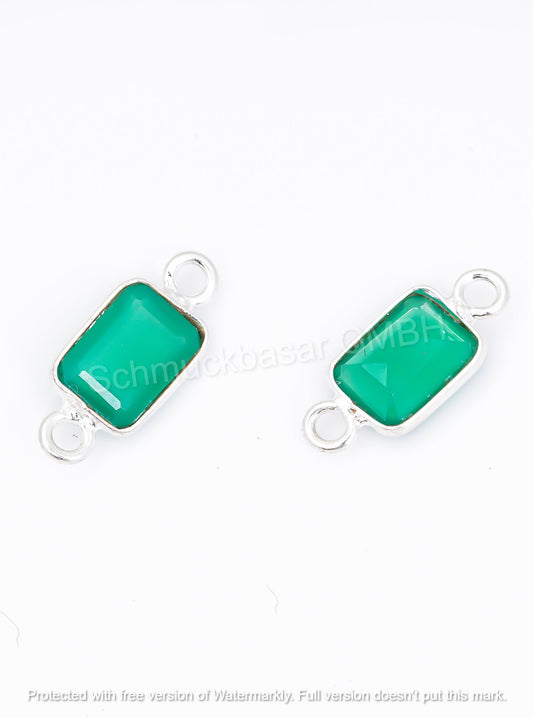 5 x 7 MM GREEN ONYX BEZEL CONNECTOR