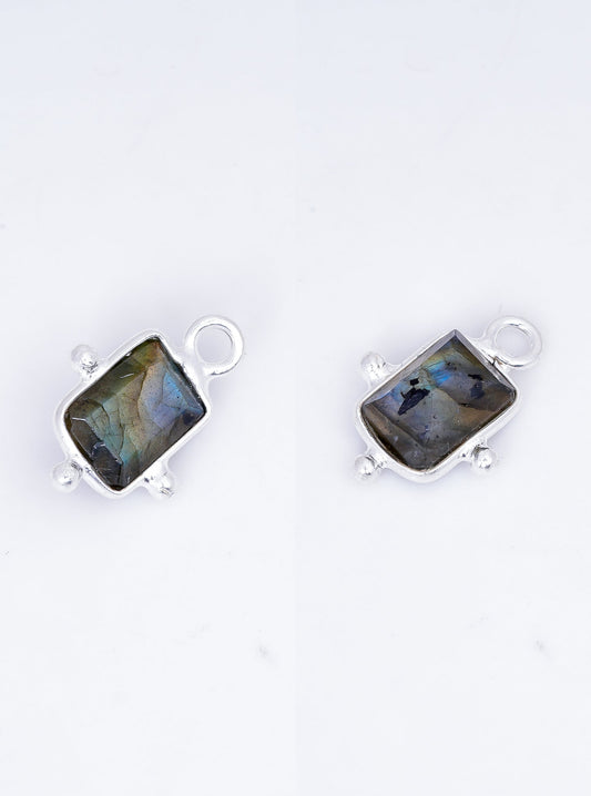 5 x 7 MM LABRADORITE BEZEL CONNECTOR