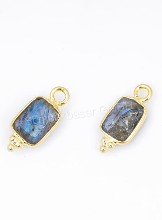 5 x 7 MM LABRADORITE BEZEL CONNECTOR