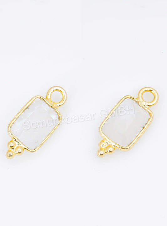 5 x 7 MM R. MOONSTONE BEZEL CONNECTOR