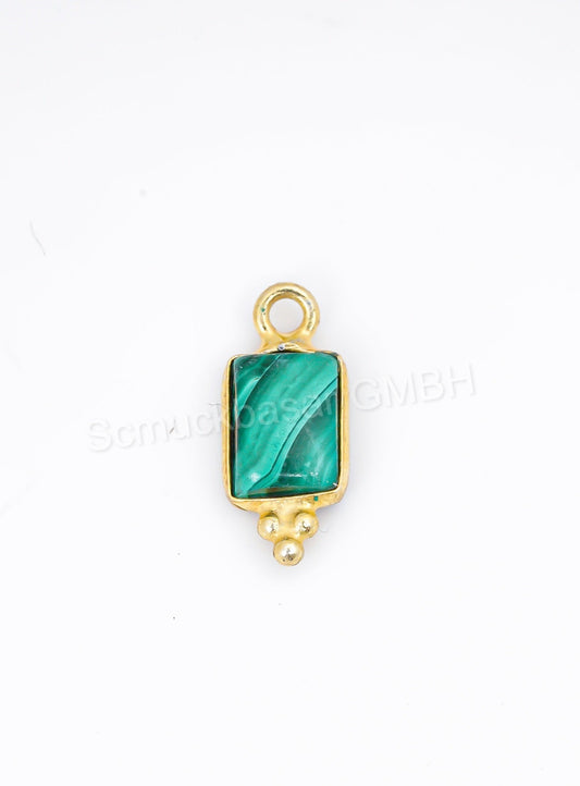 5 x 7 MM MALACHITE BEZEL CONNECTOR
