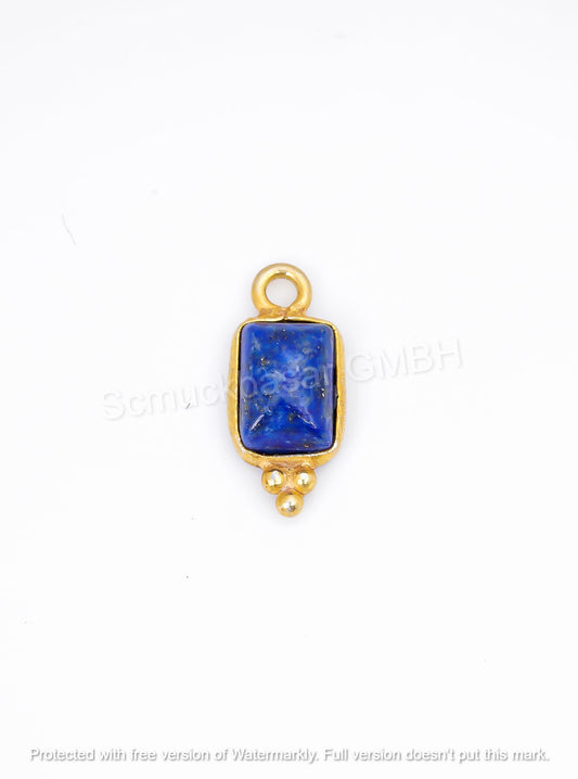 5 x 7 MM LAPIS LAZULI BEZEL CONNECTOR