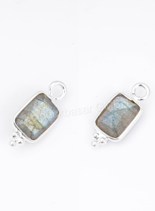5 x 7 MM LABRADORITE BEZEL CONNECTOR