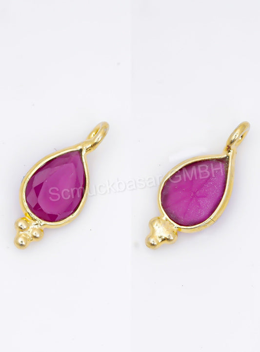 5 x 7 MM RUBY BEZEL CONNECTOR