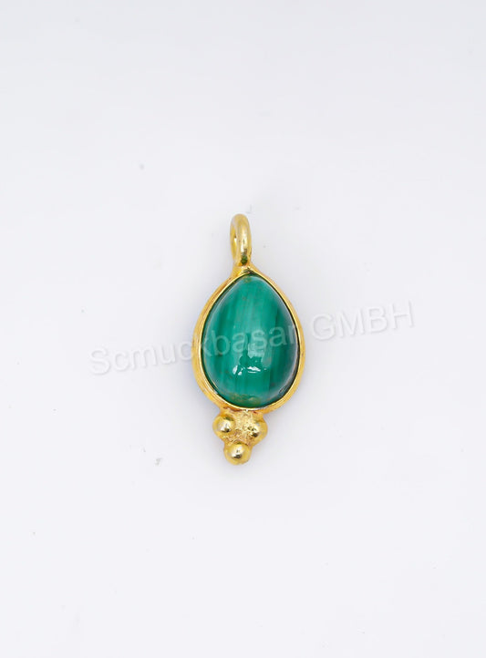 5 x 7 MM MALACHITE BEZEL CONNECTOR