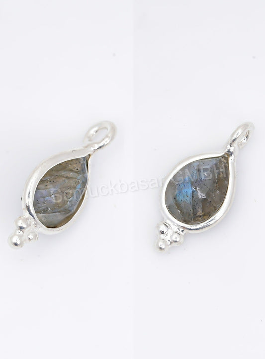 5 x 7 MM LABRADORITE BEZEL CONNECTOR