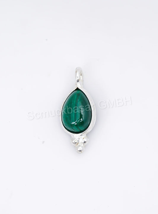 5 x 7 MM MALACHITE BEZEL CONNECTOR