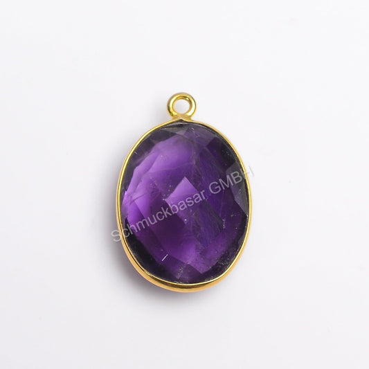 13 X 18 MM  AMETHYST BEZEL CONNECTOR