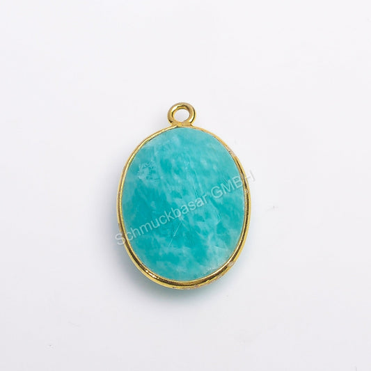 13 X 18 MM  AMAZONITE BEZEL CONNECTOR