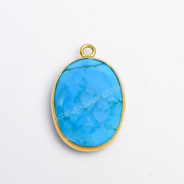 13 X 18 MM  TURQUOISE BEZEL CONNECTOR