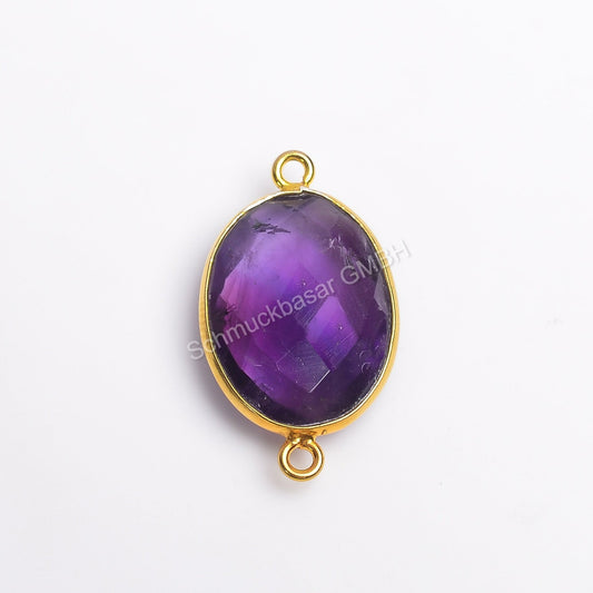 13 X 18 MM  AMETHYST BEZEL CONNECTOR