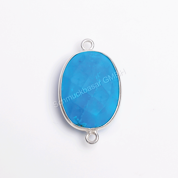 13 X 18 MM  TURQUOISE BEZEL CONNECTOR