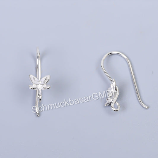 Silver  Earwires (24 x 14 MM)